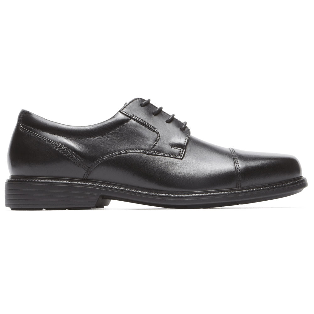 ロック ポート ビジネス シューズ メンズ 黒 - Charles Road Cap Toe - GJN064392